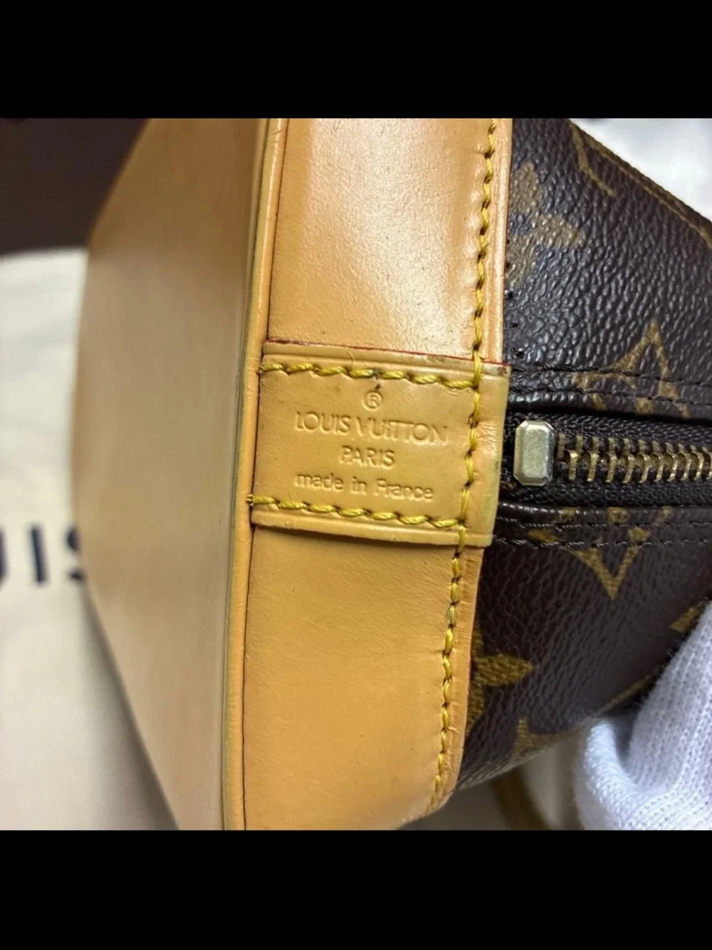 Louis Vuitton Monogram Alma PM Satchel in Brown and Natural Vachetta